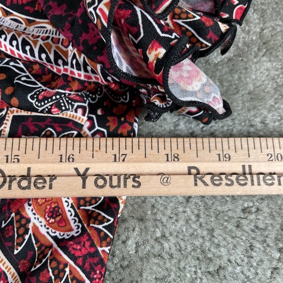 Perceptions‎ New York Paisley Print Midi Dress Ruffle Sleeve Medium - Picture 5 of 5